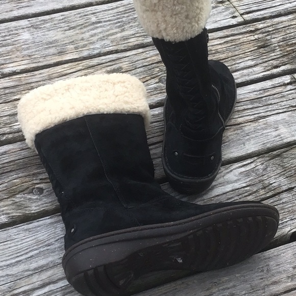 UGG Karyn Silkee Suede Sheepskin Cuff Boots - Picture 6 of 14